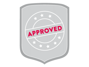 Ikona pokazuje pieczęć z napisem "approved"